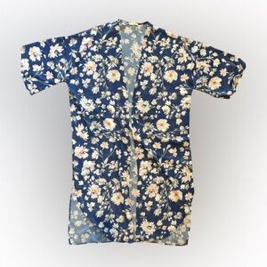 Women's Floral Kimono Cardigan Oversized Tunic Short Sleeves Lightweight Duster